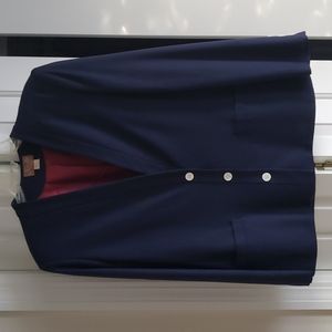 Saville Size 14 navy single buttoned down blazer, white buttons, fully lined